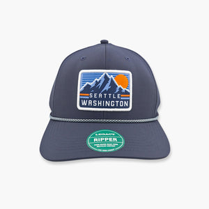 Carved Badge Navy/Crystal Blue Seattle Adjustable Hat