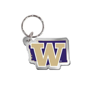 Washington Huskies State Shape Keychain