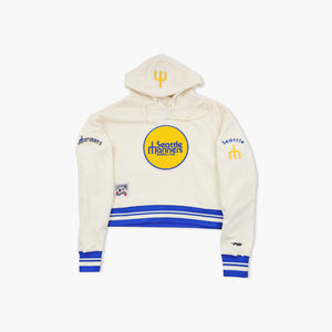 Seattle Mariners Cream Throwback Classics Women's Cropped Hoodie