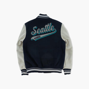 Seattle Mariners Script Tail Wool Varsity Jacket