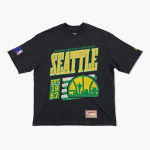 Seattle SuperSonics Black Skyline Heritage T-Shirt