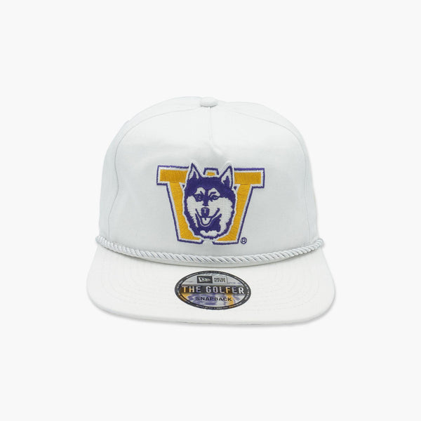 Washington Huskies White Classic Throwback "Golfer" Snapback