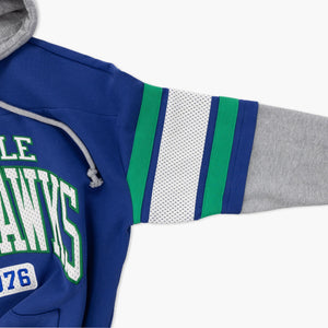 Seattle Seahawks Royal Throwback Bridge Pass Training Pullover