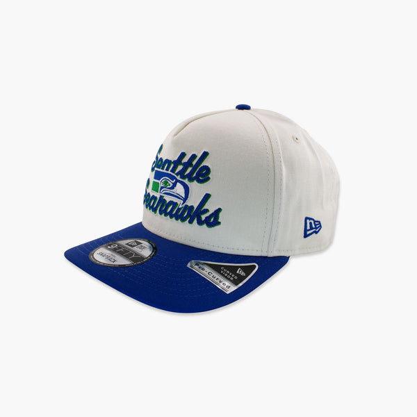 Seattle Seahawks Cream/Royal Chainstitch A-Frame Snapback