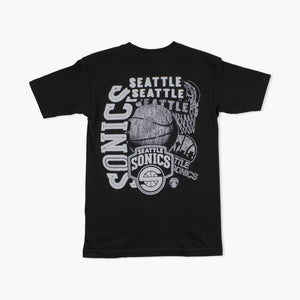 Seattle SuperSonics Overlap Black T-Shirt