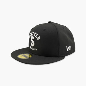 Seattle Mariners Steelheads Black Arched 50th Anniversary Fitted Hat