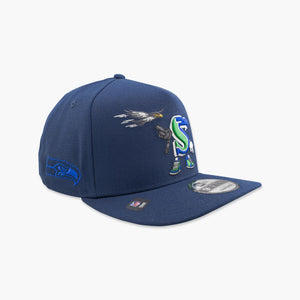 Seattle Seahawks Navy Throwback Cartoon Character Snapback