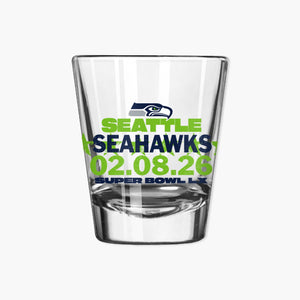 Seattle Seahawks Super Bowl LX 2oz Shot Glass
