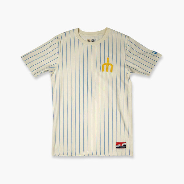 Seattle Mariners Cream Pinstripes T-Shirt
