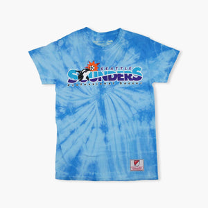 Seattle Sounders Orca Script Blue Tie Dye T-Shirt