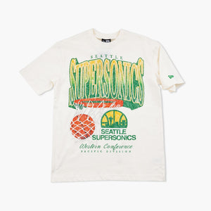 Seattle Supersonics Cream Skyline Swish T-Shirt