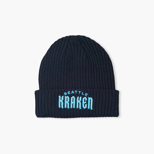 Seattle Kraken Black Wordmark Hockey Beanie