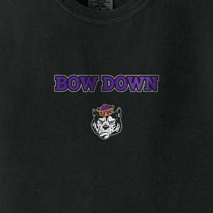 Washington Huskies Black Bow Down Comfort Colors Statement T-Shirt