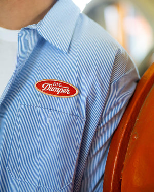 The Gameday Light Blue Striped Mechanic Shirt, Big Dumper Drop 2