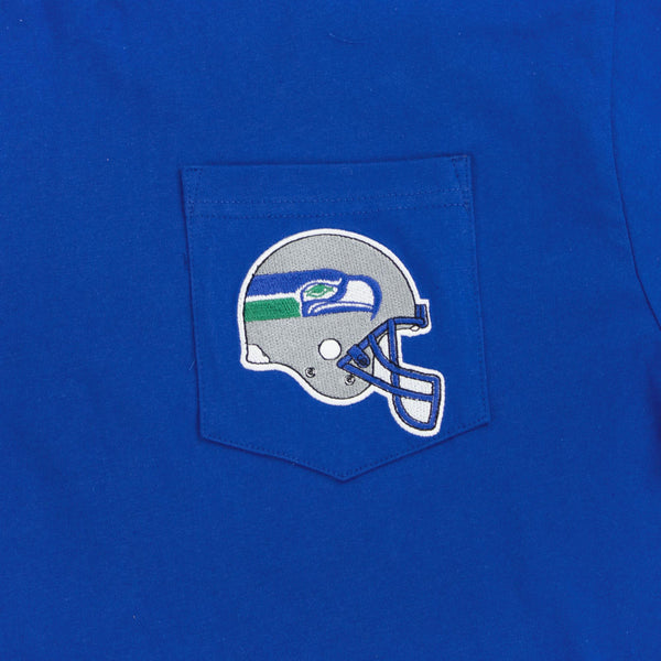 Seattle Seahawks Helmet Royal Premium Pocket T-Shirt
