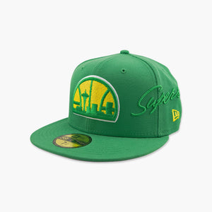 Seattle SuperSonics Green Skyline Side Script Fitted Hat