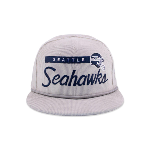 Seattle Seahawks Grey Script Corduroy Snapback
