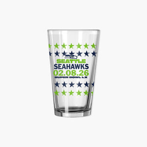 Seattle Seahawks Super Bowl LX 16oz Pint Glass