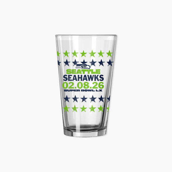 Seattle Seahawks Super Bowl LX 16oz Pint Glass
