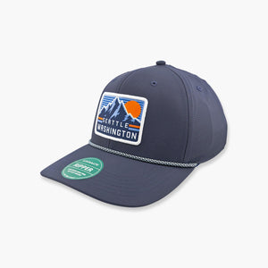 Carved Badge Navy/Crystal Blue Seattle Adjustable Hat