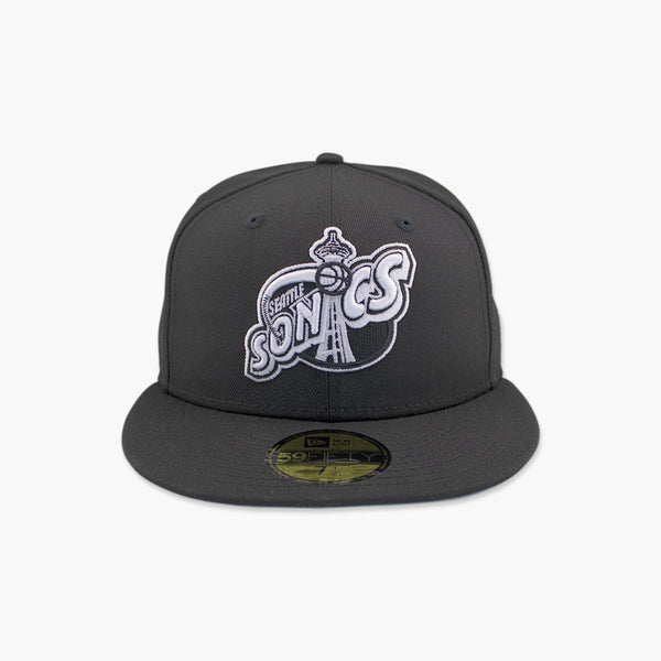 Seattle SuperSonics New Era Space Needle Black & White Fitted Hat