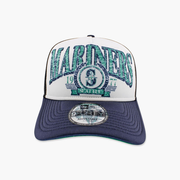 Seattle Mariners Primary Logo Distressed Trucker Hat