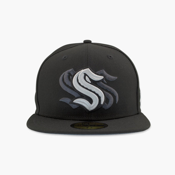 Seattle Kraken Triple Hit Black Fitted Hat