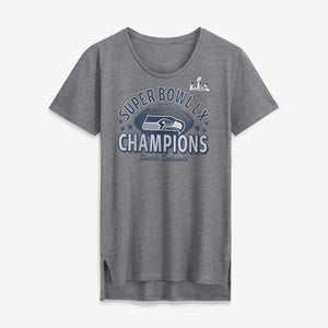 Seattle Seahawks Written Script Super Bowl Champions Heather Gray Women's T-Shirt