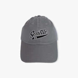 Seattle Old Grey Script Adjustable Hat