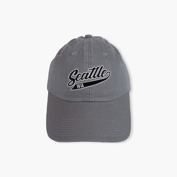 Seattle Old Grey Script Adjustable Hat