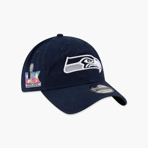 Seattle Seahawks Super Bowl LX Side Patch Navy Adjustable Hat