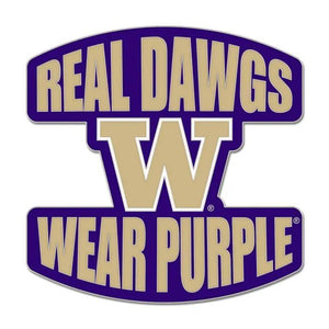 Washington Huskies Real Dawgs Wear Purple Enamel Pin