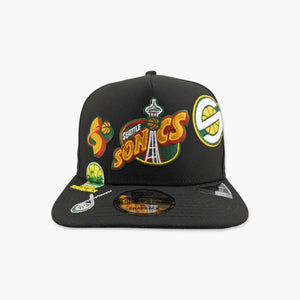 Seattle SuperSonics Black Logo History A-Frame Snapback