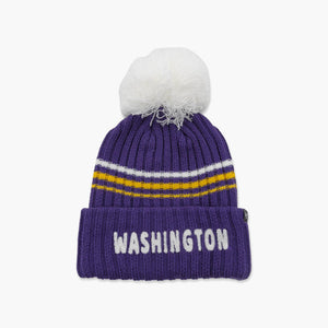Washington Huskies Purple Fuzzy Script Cuff Beanie