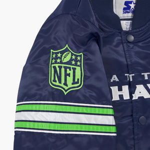 Seattle Seahawks Navy Satin Starter Jacket