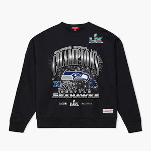 Seattle Seahawks Super Bowl LX Champions Celebration Women's Boxy Crewneck