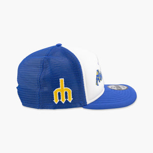 Seattle Mariners Royal Blue & White Script Trucker Snapback