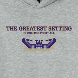 Washington Huskies Gray The Greatest Setting Statement Heavyweight Hoodie