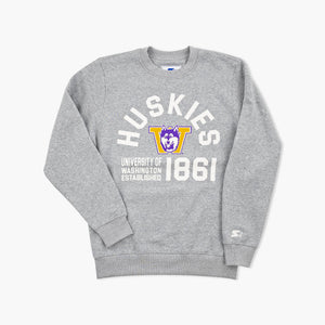 Washington Huskies Grey Established 1861 Crewneck