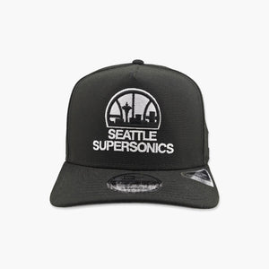 Seattle SuperSonics Skyline Black and White A-Frame Snapback