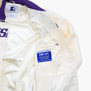 Washington Huskies Starter Cream Sideline Classic Satin Jacket