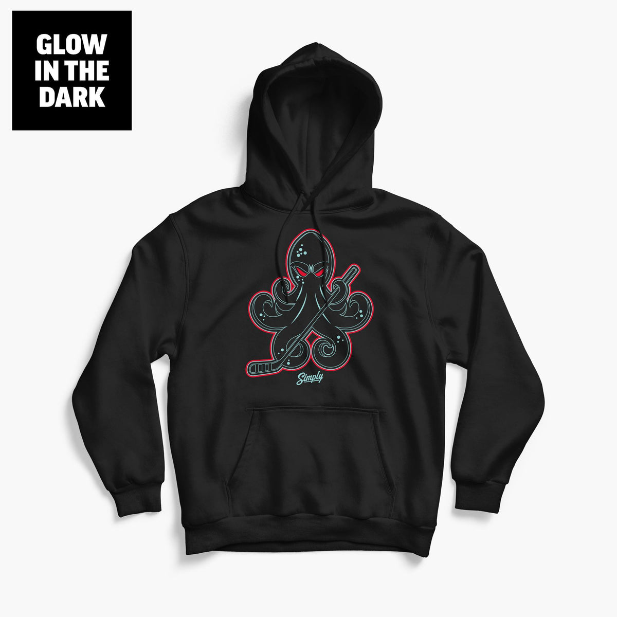 Hocktopus Black Ice Glow In The Dark Hoodie – Simply Seattle