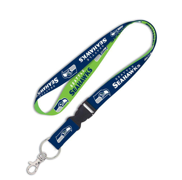 Seattle Seahawks Navy and Action Green Lanyard