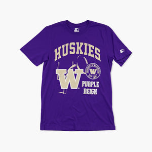 Washington Huskies Purple Uprights Premium Applique T-Shirt
