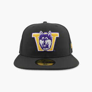 Washington Huskies Black Classic Throwback Fitted Hat
