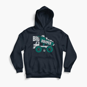 Big Dumper Truck Navy Hoodie