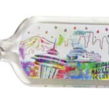 Rainbow Color Splatter Lucite Keychain