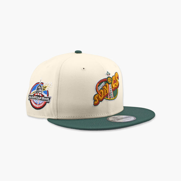 Seattle SuperSonics New Era 2001 All-Star Game Chrome/Green Snapback