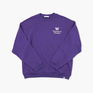 Washington Huskies Purple Shout It Out Oversized Women's Crewneck