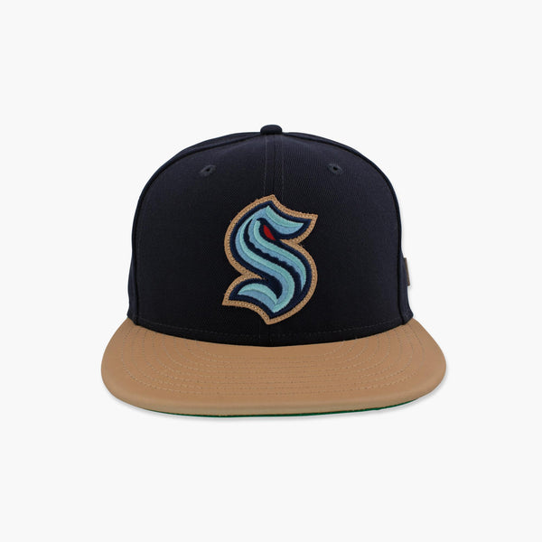 Seattle Kraken Leather Brim Fitted Hat